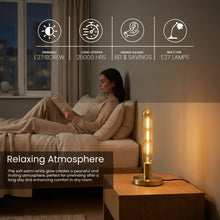 Load image into Gallery viewer, Vintage T185 Tubular LED Bulb E27 Dimmable Filament Warm Amber ~6593: T185 3W - Pack 1