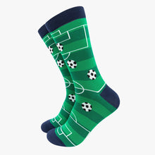 Load image into Gallery viewer, Football Pitch Bamboo Socks in Green: UK 7-11 | EU 40.5-46 | US 8-12