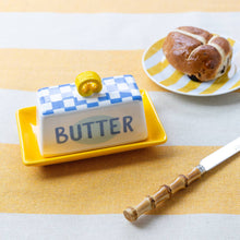 Load image into Gallery viewer, Blue Check Butter Dish | Kitchen Gifts |