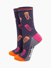 Load image into Gallery viewer, Women's Bamboo Socks - Navy, Jellyfish: UK 3-7 | EU 36-40 | US 5-9