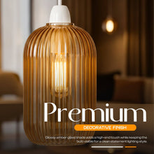 Load image into Gallery viewer, Ribbed Glass Pendant Shade E27 Easy Fit Lampshade ~6860: Style 1