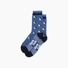 Load image into Gallery viewer, Puffins Striped Bamboo Socks in Blue: UK 7-11 | EU 40.5 -46 | US 8-12