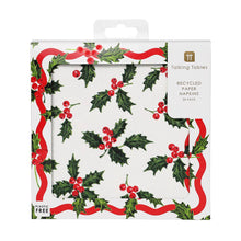 Load image into Gallery viewer, Holly White Christmas Paper Napkins - 20 Pack | Christmas Napkins |
