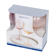 Load image into Gallery viewer, Twist Gin Glasses - Set of 2 Pink/Peach