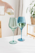 Load image into Gallery viewer, Twist Coloured Wine Glasses - Set of 2 Blue/Green