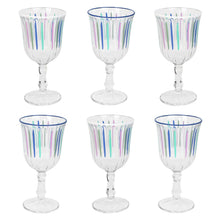 Load image into Gallery viewer, Blue & White Striped Wine Glasses | Glassware |