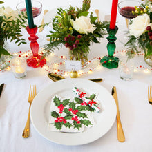 Load image into Gallery viewer, Holly Shaped Paper Napkins - 20 Pack | Christmas Napkins |