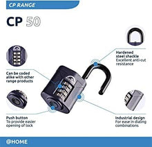 Load image into Gallery viewer, Squire Heavy Duty Padlock (CP50) - Toughest Steel Shackle - 4 Wheel Combination Padlock - Alloy Steel for Corrosion Resistance
