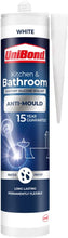 Load image into Gallery viewer, UniBond Kitchen & Bathroom Sanitary Silicone Sealant Anti-Mould - White