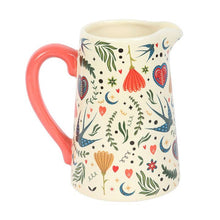 Load image into Gallery viewer, Cream Folk Print Ceramic Flower Jug