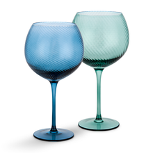 Load image into Gallery viewer, Twist Gin Glasses - Set of 2 Blue/Green