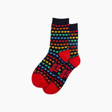 Load image into Gallery viewer, Rainbow Love Hearts Bamboo Socks in Navy: UK 3-7 | EU 36-40 | US 5-9