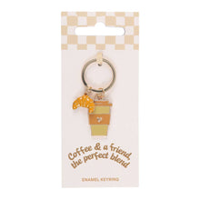 Load image into Gallery viewer, Coffee and a Friend Croissant Keyring
