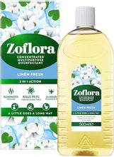 Load image into Gallery viewer, Zoflora Concentrated Multipurpose Disinfectant Linen Fresh 500ml