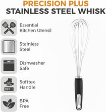 Load image into Gallery viewer, Precision Plus Whisk with Softtex Handle, Hanging Loop, BPA Free, Stainless Steel