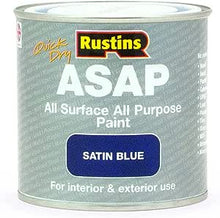 Load image into Gallery viewer, Rustins ASAP Quick Dry All Surface Paint Satin Blue 250ml