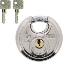 Load image into Gallery viewer, BURG-WÄCHTER Lock, Shackle Strength 8 mm, Cut Resistant, 2 Keys, Circle 21 60 SB
