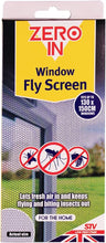 Load image into Gallery viewer, Zero In Window Fly Screen. 1.3 x 1.5 m. Weighted, Washable Barrier Mesh, UV Light Resistant. Protects Homes from Insects and Flies