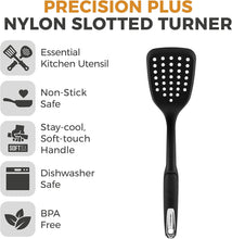 Load image into Gallery viewer, Precision Plus Nylon Slotted Turner with Softtex Handle, Hanging Loop, BPA Free, Black