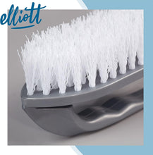 Load image into Gallery viewer, Elliott Iron Shaped Scrubbing Brush with Curved Grip Handle, Durable hard synthetic plastic fibres