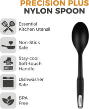 Load image into Gallery viewer, Precision Plus Nylon Spoon with Softtex Handle and Hanging Loop, BPA Free, Black