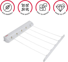 Load image into Gallery viewer, Metaltex Wall Mounted Indoor Outdoor Retractable Washing Line Airer, 21 m