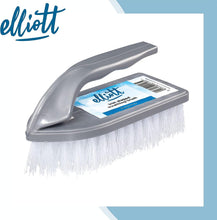 Load image into Gallery viewer, Elliott Iron Shaped Scrubbing Brush with Curved Grip Handle, Durable hard synthetic plastic fibres