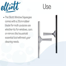 Load image into Gallery viewer, Elliott Multi-Purpose Window Squeegee perfect for streak free cleaning on Windows, shower screens, cars and mirrors, Aluminium frame housing a 20cm rubber squeegee