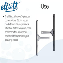 Load image into Gallery viewer, Elliott Multi-Purpose Window Squeegee perfect for streak free cleaning on Windows, shower screens, cars and mirrors, Aluminium frame housing a 25cm rubber squeegee