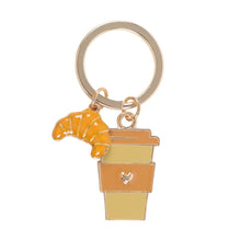Load image into Gallery viewer, Coffee and a Friend Croissant Keyring