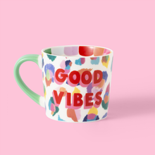 Load image into Gallery viewer, Good Vibes Painted Leopard Mug