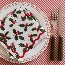 Load image into Gallery viewer, Holly White Christmas Paper Napkins - 20 Pack | Christmas Napkins |