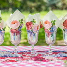 Load image into Gallery viewer, Blue & White Striped Wine Glasses | Glassware |
