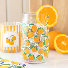Load image into Gallery viewer, Orange Print Can Glass