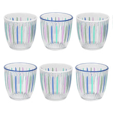 Load image into Gallery viewer, Blue & White Striped Glass Tumblers | Glassware |
