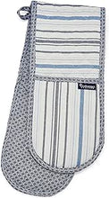 Load image into Gallery viewer, Stockholm by Cooksmart Blue Striped Double Oven Glove