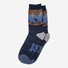 Load image into Gallery viewer, Men's Socks - Navy Blue/Denim Blue, Mountain Bike Scene: UK 7-11 | EU 40.5-46 | US 8-12