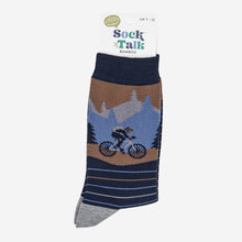 Load image into Gallery viewer, Men's Socks - Navy Blue/Denim Blue, Mountain Bike Scene: UK 7-11 | EU 40.5-46 | US 8-12