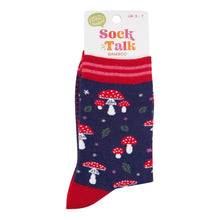 Load image into Gallery viewer, Women's Bamboo Socks - Navy Blue/Red, Toadstools: UK 3-7 | EU 36-40 | US 5-9
