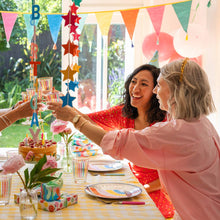 Load image into Gallery viewer, Bright Multi-Coloured Striped Tall Glass Tumblers | Summer |