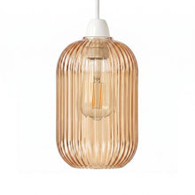 Load image into Gallery viewer, Ribbed Glass Pendant Shade E27 Easy Fit Lampshade ~6860: Style 1