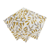 Load image into Gallery viewer, Gold Mistletoe Christmas Paper Napkins - 20 Pack | Christmas Decor |