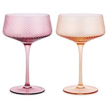 Load image into Gallery viewer, Twist Champagne Coupe Glasses - Set of 2 Pink/Peach