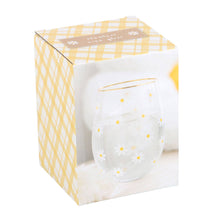 Load image into Gallery viewer, All Over Daisy Print Stemless Wine Glass