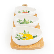 Load image into Gallery viewer, Set of 3 Dishes on Bamboo Tray - Tomatoes 1pk