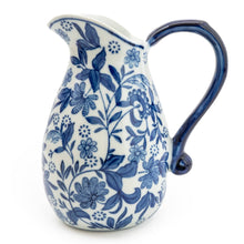 Load image into Gallery viewer, Sumatra Blue & White Large Ceramic Jug 9" 1PK