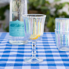 Load image into Gallery viewer, Blue & White Striped Wine Glasses | Glassware |