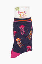 Load image into Gallery viewer, Women's Bamboo Socks - Navy, Jellyfish: UK 3-7 | EU 36-40 | US 5-9