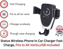 Load image into Gallery viewer, Status Wireless Phone In Car Charger