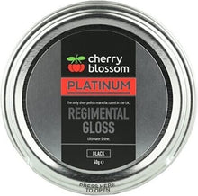 Load image into Gallery viewer, Cherry Blossom Platinum Regimental Gloss - Black 40g Tin